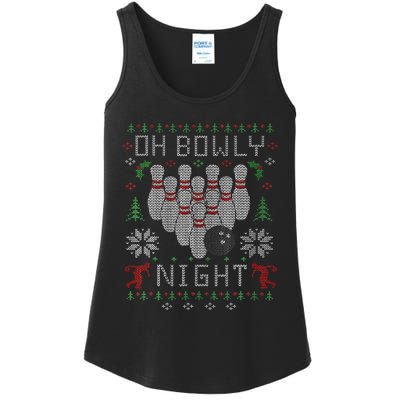 Festive Holiday Bowling Sweater Fun and Quirky Design Ladies Essential Tank