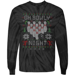 Festive Holiday Bowling Sweater Fun and Quirky Design Tie-Dye Long Sleeve Shirt