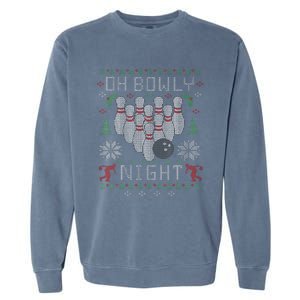 Festive Holiday Bowling Sweater Fun and Quirky Design Garment-Dyed Sweatshirt