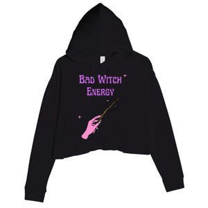 Funny Halloween Bad Witch Energy Cool Design Gift Crop Fleece Hoodie