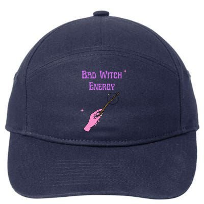 Funny Halloween Bad Witch Energy Cool Design Gift 7-Panel Snapback Hat