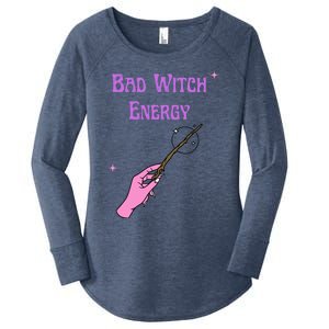 Funny Halloween Bad Witch Energy Cool Design Gift Women's Perfect Tri Tunic Long Sleeve Shirt