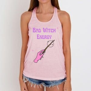 Funny Halloween Bad Witch Energy Cool Design Gift Women's Knotted Racerback Tank