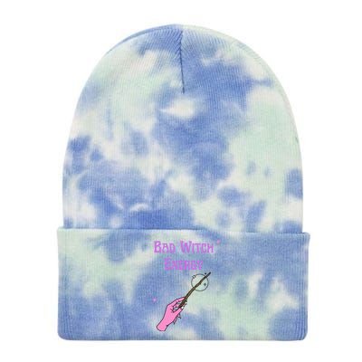 Funny Halloween Bad Witch Energy Cool Design Gift Tie Dye 12in Knit Beanie