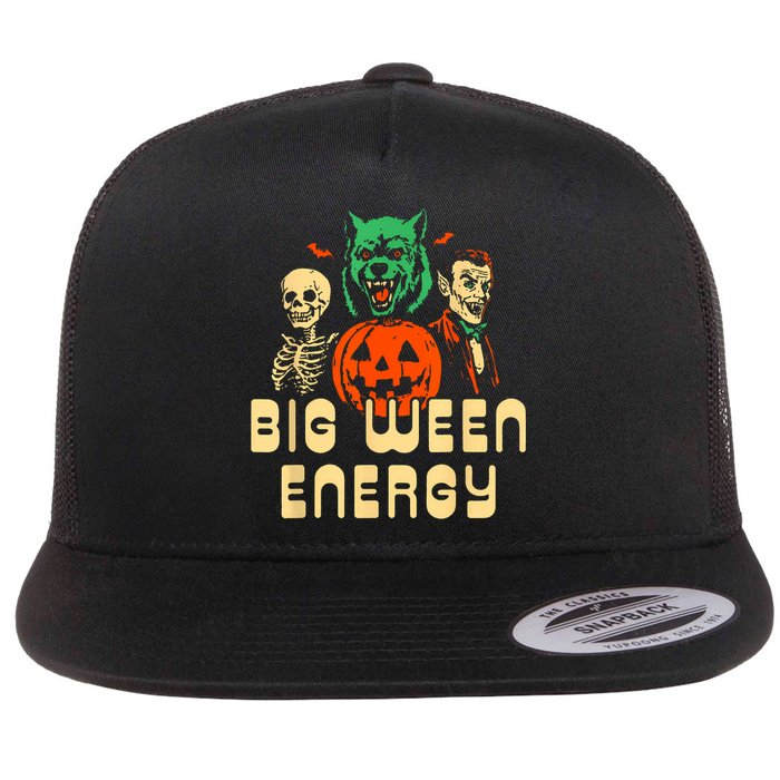 Funny Halloween Big Ween Energy Flat Bill Trucker Hat