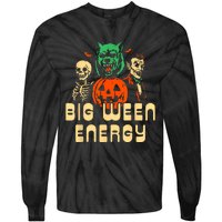 Funny Halloween Big Ween Energy Tie-Dye Long Sleeve Shirt