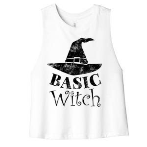 Funny Halloween Basic Witch Lazy Last Minute Costume Gift Women's Racerback Cropped Tank