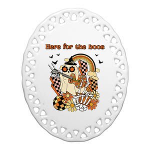 Funny Howdy Boo Ghost Halloween Here For The Boos Ceramic Oval Ornament