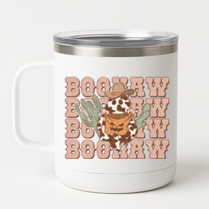 Funny Halloween Boo Haw Ghost Funny Cowboy Cowgirl Western Gift 12 oz Stainless Steel Tumbler Cup