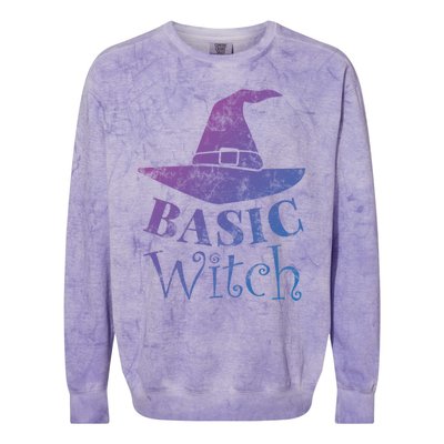 Funny Halloween Basic Witch Lazy Last Minute Costume Gift Colorblast Crewneck Sweatshirt