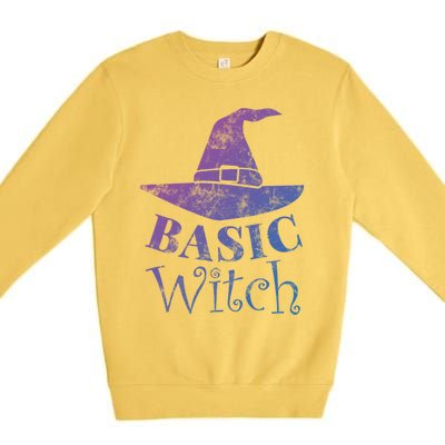 Funny Halloween Basic Witch Lazy Last Minute Costume Gift Premium Crewneck Sweatshirt