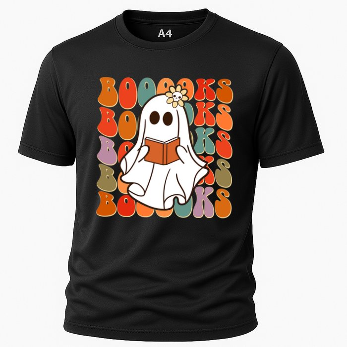 Funny Halloween Booooks Cute Book Lover Ghost Cooling Performance Crew T-Shirt