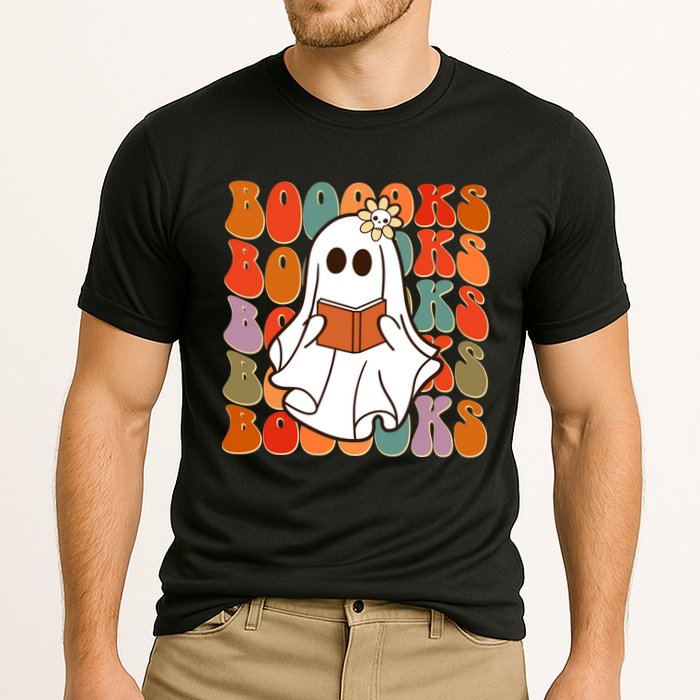 Funny Halloween Booooks Cute Book Lover Ghost Cooling Performance Crew T-Shirt