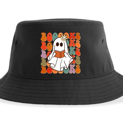 Funny Halloween Booooks Cute Book Lover Ghost Sustainable Bucket Hat