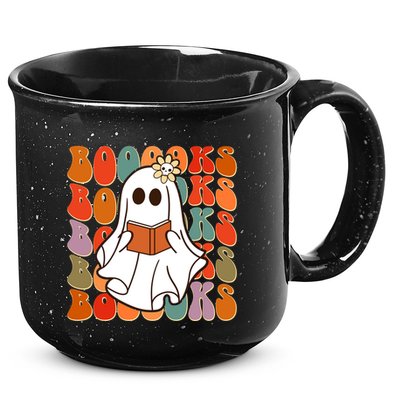 Funny Halloween Booooks Cute Book Lover Ghost 15oz Campfire Ceramic Mug