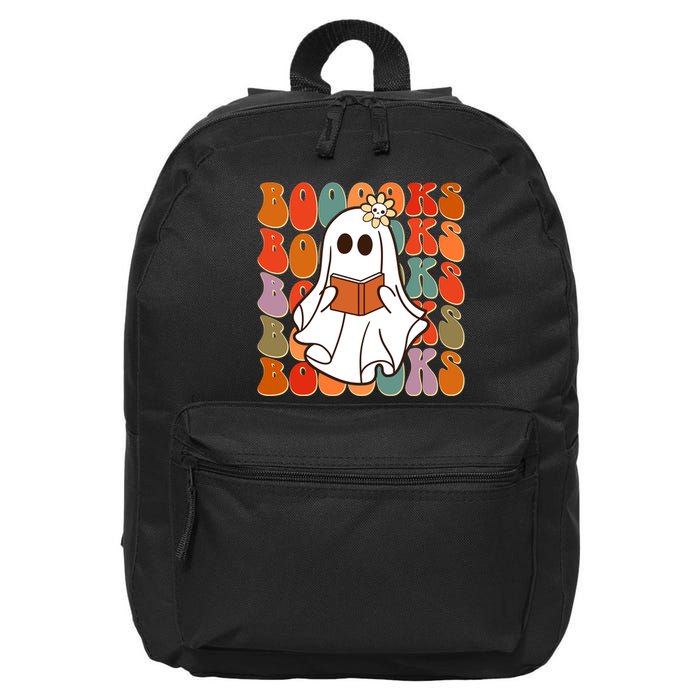 Funny Halloween Booooks Cute Book Lover Ghost 16 in Basic Backpack