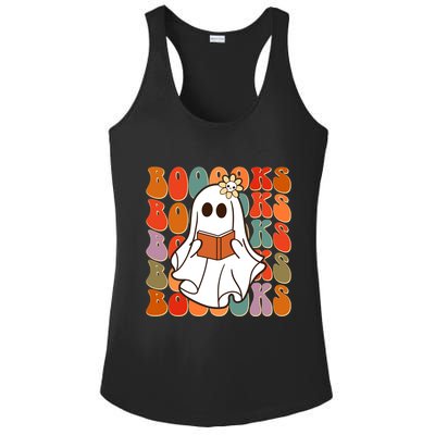 Funny Halloween Booooks Cute Book Lover Ghost Ladies PosiCharge Competitor Racerback Tank