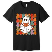 Funny Halloween Booooks Cute Book Lover Ghost Premium T-Shirt