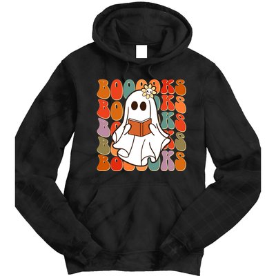 Funny Halloween Booooks Cute Book Lover Ghost Tie Dye Hoodie