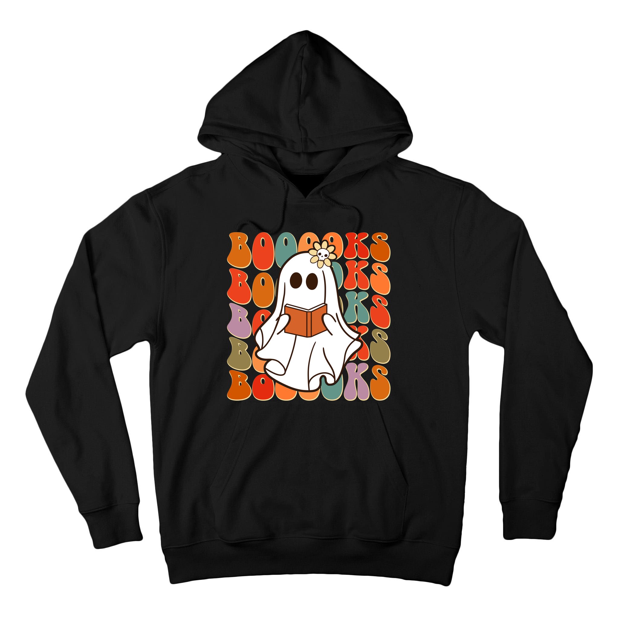 Funny Halloween Booooks Cute Book Lover Ghost Tall Hoodie