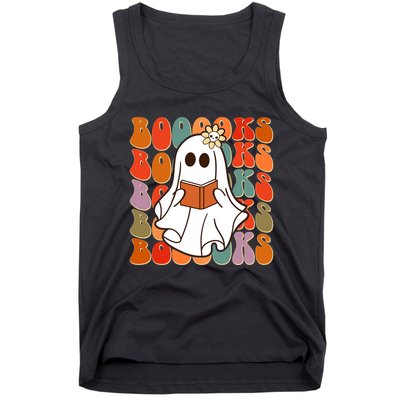 Funny Halloween Booooks Cute Book Lover Ghost Tank Top