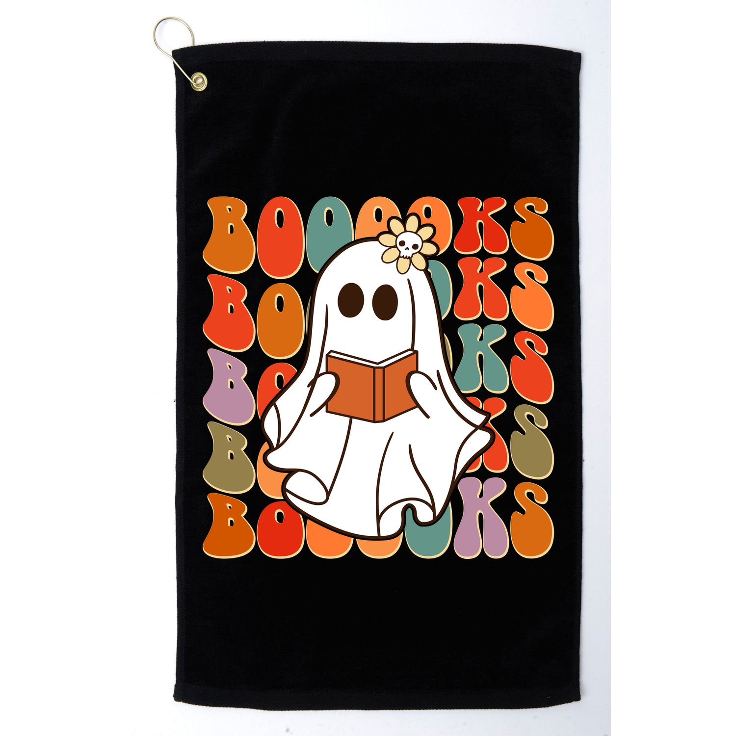 Funny Halloween Booooks Cute Book Lover Ghost Golf Towel