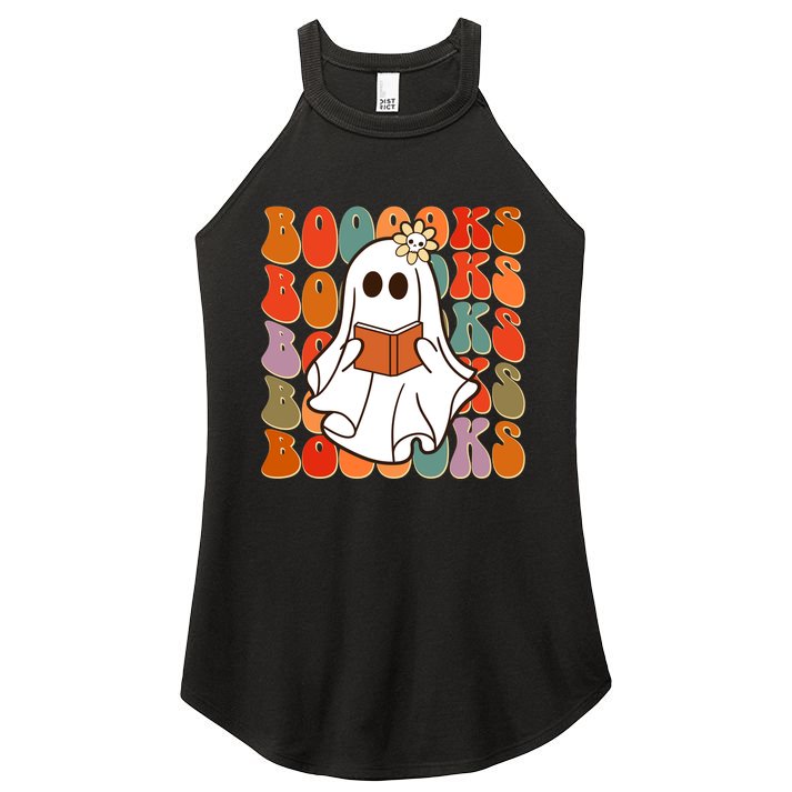Funny Halloween Booooks Cute Book Lover Ghost Women's Perfect Tri Rocker Tank
