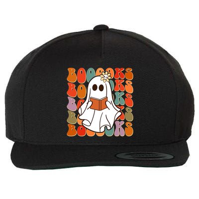 Funny Halloween Booooks Cute Book Lover Ghost Wool Snapback Cap