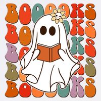 Funny Halloween Booooks Cute Book Lover Ghost Stainless Steel Travel Mug