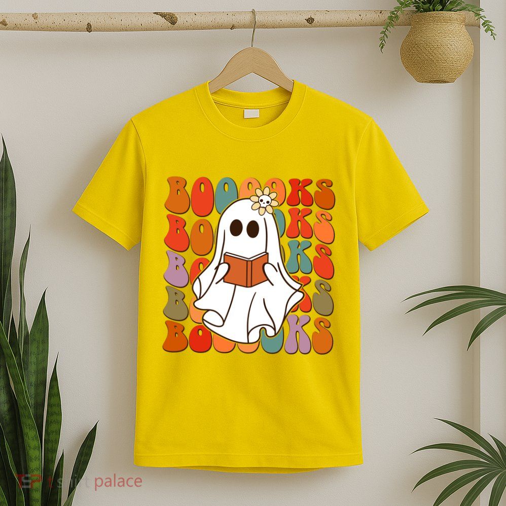 Funny Halloween Booooks Cute Book Lover Ghost T-Shirt
