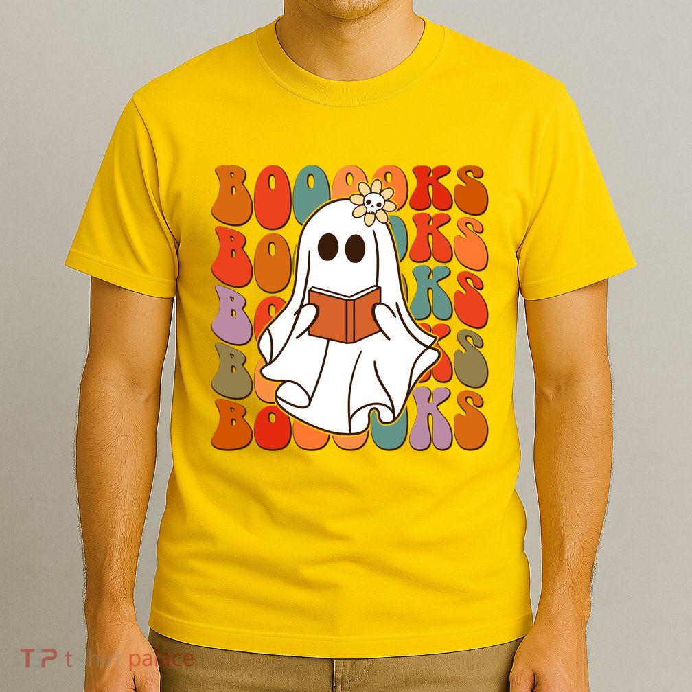 Funny Halloween Booooks Cute Book Lover Ghost T-Shirt