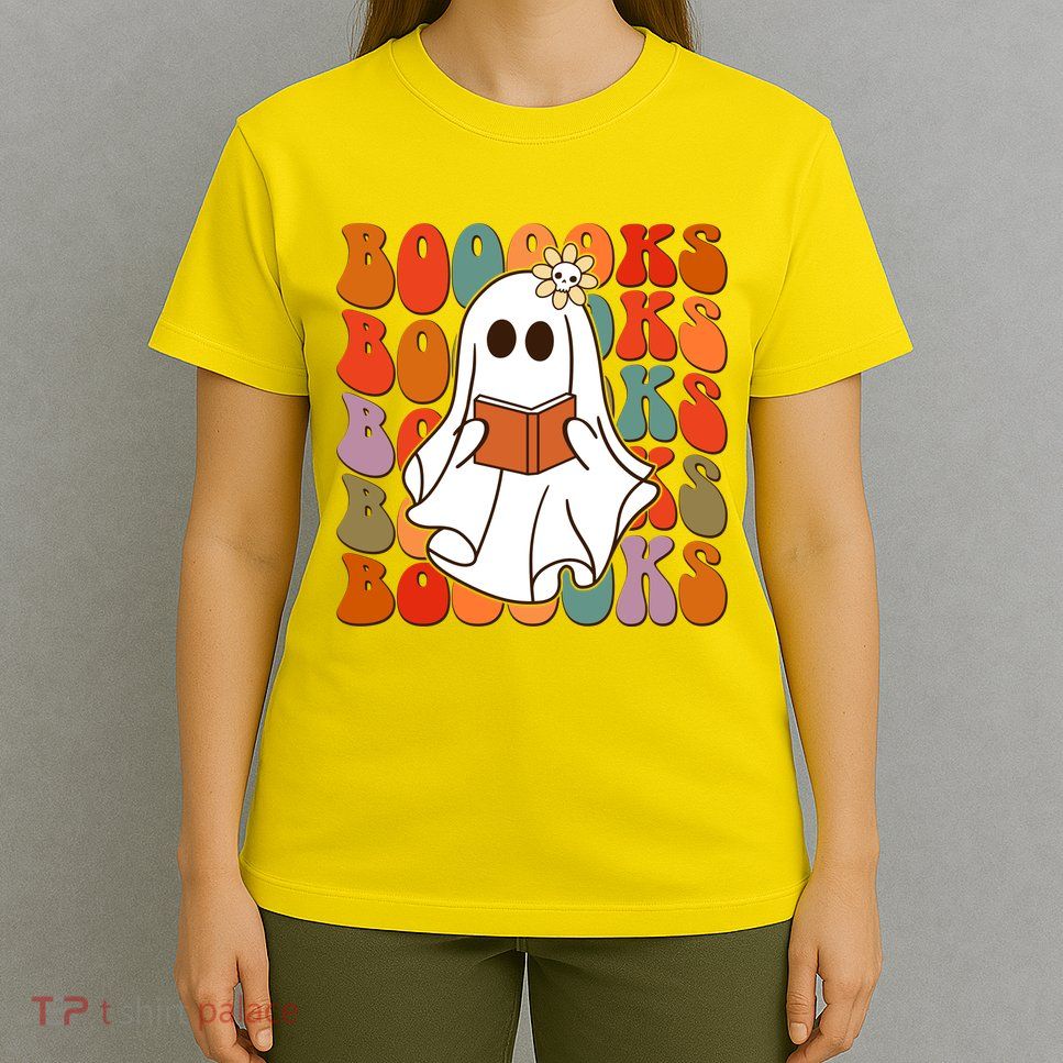 Funny Halloween Booooks Cute Book Lover Ghost T-Shirt