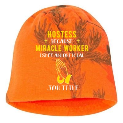 Funny Hostess Because Miracle Worker Isn't A Job Title Event Gift Kati - Camo Knit Beanie