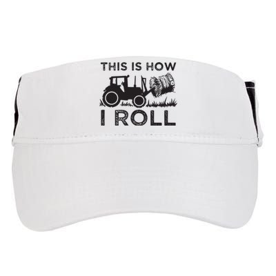 Funny Hay Bale How I Roll Gift Cool Farmer Tractor Driver Adult Drive Performance Visor