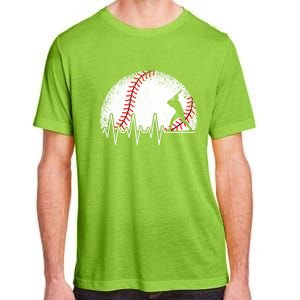 Funny Heartbeat Baseball Player Gift Adult ChromaSoft Performance T-Shirt