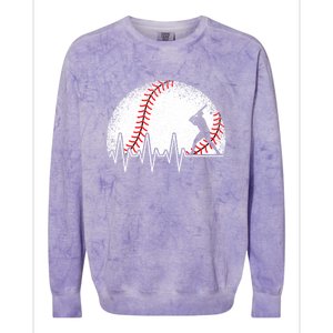 Funny Heartbeat Baseball Player Gift Colorblast Crewneck Sweatshirt