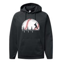 Funny Heartbeat Baseball Player Gift Performance Fleece Hoodie