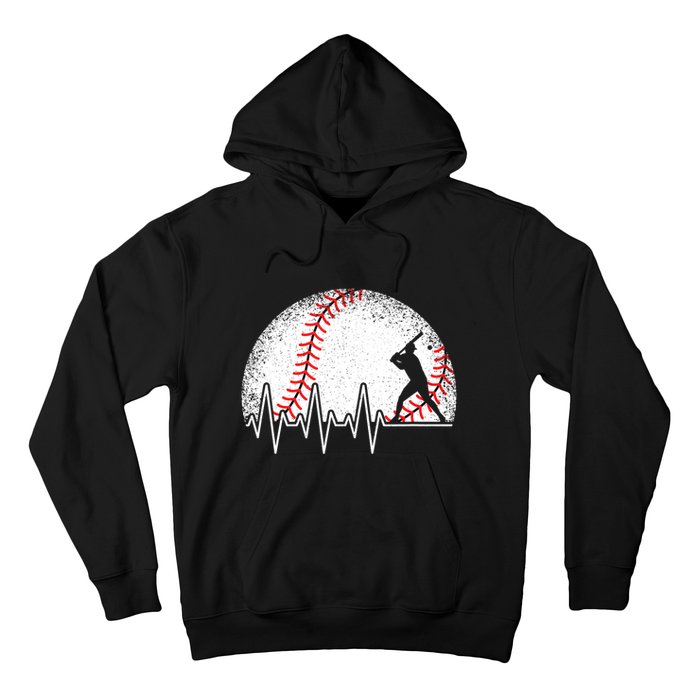 Funny Heartbeat Baseball Player Gift Hoodie