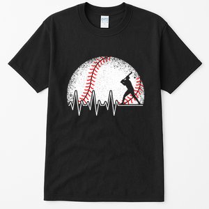 Funny Heartbeat Baseball Player Gift Tall T-Shirt