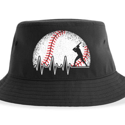 Funny Heartbeat Baseball Player Gift Sustainable Bucket Hat