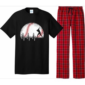 Funny Heartbeat Baseball Player Gift Pajama Set