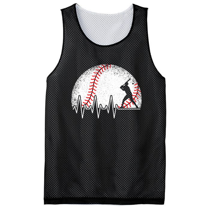 Funny Heartbeat Baseball Player Gift Mesh Reversible Basketball Jersey Tank