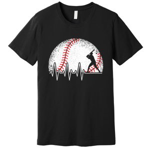 Funny Heartbeat Baseball Player Gift Premium T-Shirt