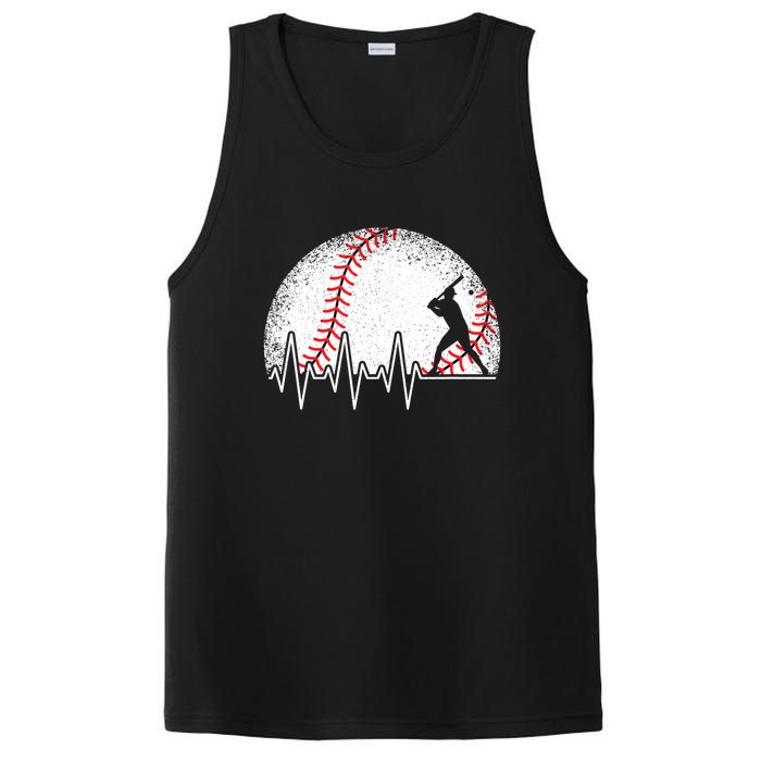 Funny Heartbeat Baseball Player Gift PosiCharge Competitor Tank