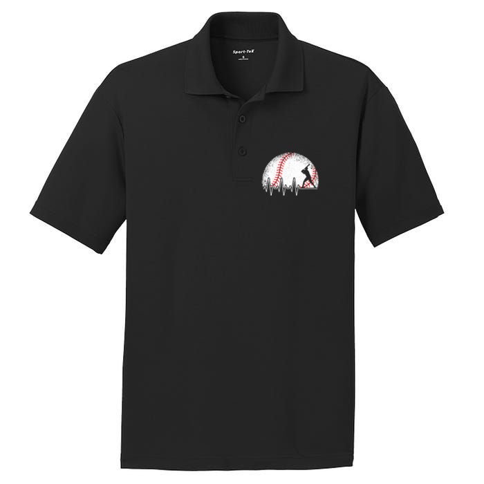 Funny Heartbeat Baseball Player Gift PosiCharge RacerMesh Polo