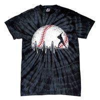 Funny Heartbeat Baseball Player Gift Tie-Dye T-Shirt