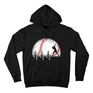 Funny Heartbeat Baseball Player Gift Tall Hoodie