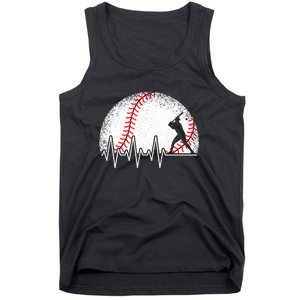 Funny Heartbeat Baseball Player Gift Tank Top