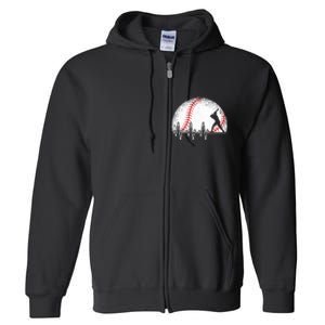 Funny Heartbeat Baseball Player Gift Full Zip Hoodie