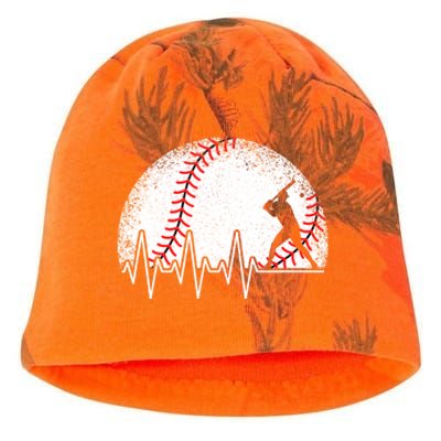 Funny Heartbeat Baseball Player Gift Kati - Camo Knit Beanie